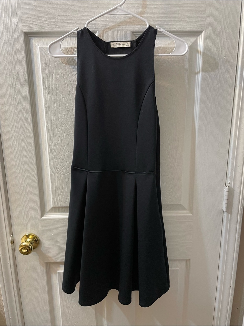 Abercrombie & Fitch Black High-Neck Drop-Waist Skater Mini Dress - S